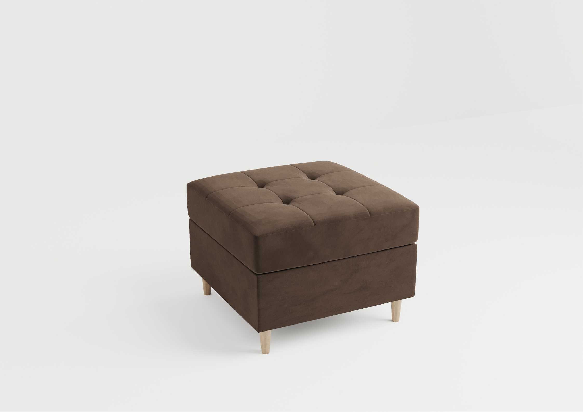 Brązowa pufa pikowana